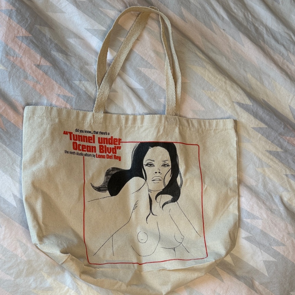 Lana Del Ray Tote Bag Tunnel Under Ocean Blvd Tour Merch